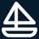 White sailboat icon with a triangular sail and simple lines, set against a dark blue background—an emblem of the vibrant spirit at MorningStar Senior Living Kirkland, where retirement living is filled with serenity and adventure.
