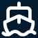 A white, simplified boat icon with two curved lines below, representing water, on a dark blue background—an inviting symbol for MorningStar Senior Living Kirkland and comfortable retirement living.